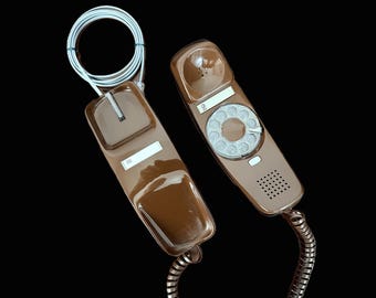 Vintage Western Electric Trimline Brown Rotary Phone Desk Telephone Working Retro Bell System AT&T