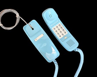 Vintage Aqua Blue Trimline Phone Restored | Western Electric Handset Stromberg Carlson Base Touch Tone Retro Telephone