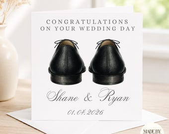 Personalised Wedding Card For Gay Couple| Wedding Card for Two Grooms | Congratulations on Your Wedding Day | Custom Wedding Card|Mr&Mr Card