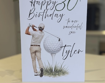 Personalised Golf Birthday Card |Golf Birthday Card for Him |Any Age Any Recipient |Golfer Birthday Card | Birthday Card For Dad Son Husband