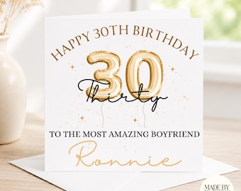 Personalised 30th Birthday Card | 30th Birthday Card For Him | 30th Birthday Card For Son,Husband,Boyfriend,Friend, | 30th Birthday Keepsake