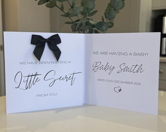 Personalised Pregnancy Announcement Card | We Have Been Keeping A Little Secret | We Are Having A Baby Card | Baby Reveal Card