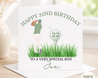 Personalised Golf Birthday Card | Golf Birthday Card for Him | Any Age Birthday Card | Golf Card for Dad, Son, Husband |Golf Lover Card