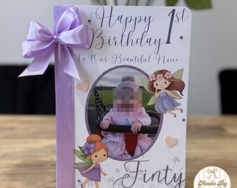 Personalised Fairy Birthday Card | 3D Ribbon and Bow Photo Card | Fairy Birthday Card | Personalised Photo Card | Keepsake Birthday Card