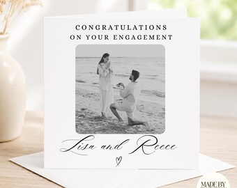 Personalised Engagement Card with Photo |Congratulations on Your Engagement Card |Newly Engaged Couple Card |Engagement Congratulations Card