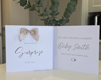 Personalised Pregnancy Announcement Card | We Have A Surprise For You | Baby Reveal Card | We Are Having A Baby Card | Pregnancy Reveal