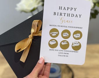 Scratch Off Reveal Surprise Ticket Birthday Gift |Scratch To Reveal Ticket For Concert,Trip,Holiday, Reveal |Match 3 To Reveal Surprise Gift