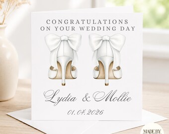 Personalised Lesbian Wedding Card |Wedding Card for Two Brides|Congratulations on Your Wedding Day|Same Sex Wedding Card|Custom Wedding Card