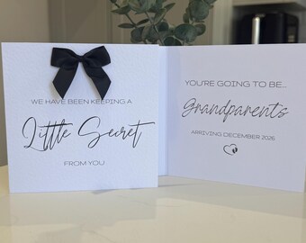 Personalised Grandparent Pregnancy Announcement Card | You're Going To Be Grandparents | We've Been Keeping A Little Secret|Baby Reveal Card