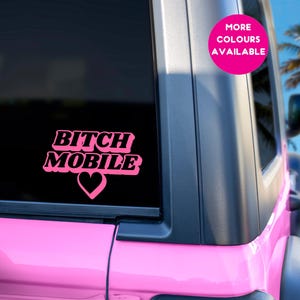 Bitch mobile car decal bumper sticker various colours Groovy Vinyl Sticker Funky Dopamine Decor Quirky Accessory Gift unhinged