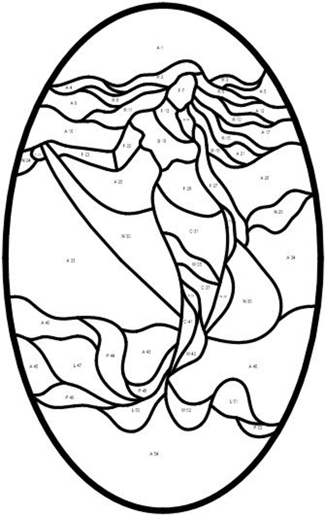 Large stained glass mermaid with net oval pattern design Etsy