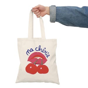Chic Tote Bag with Cherry Design for Trendy Shoppers, Eco-Friendly Bag, Daily Essentials, Gifts for Her, Fashionable Shopping Tote