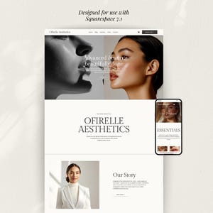 Medspa Squarespace 7.1 Website Template, Esthetician Website Template, Acuity Scheduling Template, Beautician Website, Salon Website