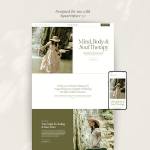 Website Template Squarespace 7.1, Online Coach, Therapist Website, Counsellor, Psychologist, Holistic Practitioner, Template with Blog