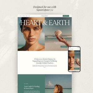 Modelo de site para terapeuta editorial no Squarespace 7.1, site para coach de bem-estar, conselheiro, psicólogo, coach online, modelo para blog.