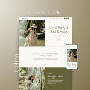 Website Template Squarespace 7.1, Online Coach, Therapist Website, Counsellor, Psychologist, Holistic Practitioner, Template with Blog