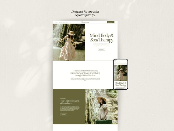 Website Template Squarespace 7.1, Online Coach, Therapist Website, Counsellor, Psychologist, Holistic Practitioner, Template with Blog