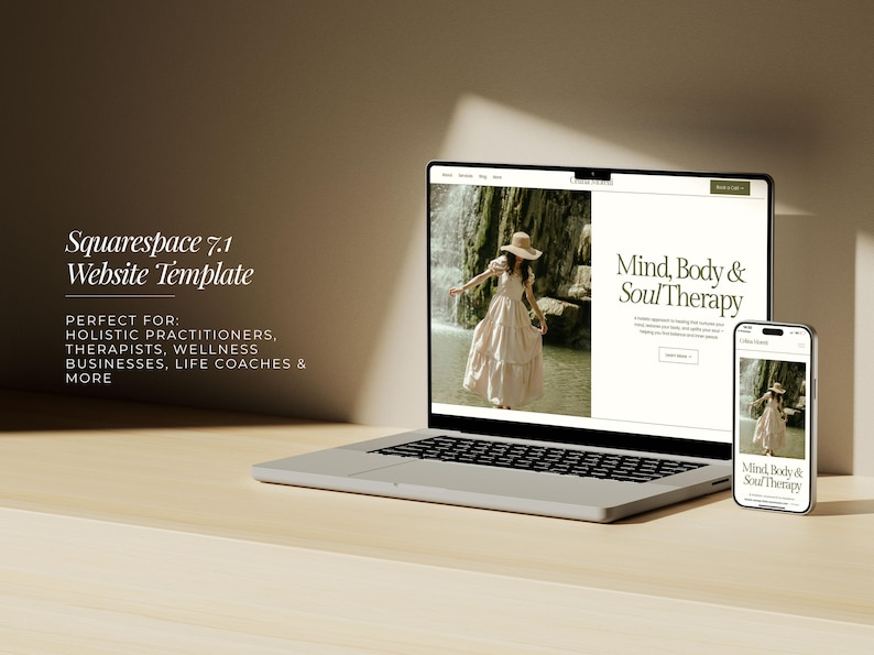 Website Template Squarespace 7.1, Online Coach, Therapist Website, Counsellor, Psychologist, Holistic Practitioner, Template with Blog image 2