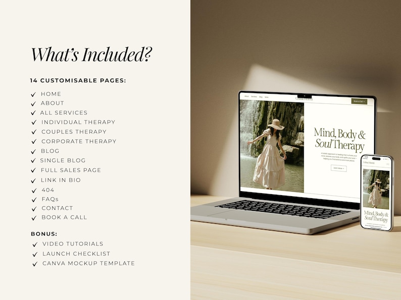 Website Template Squarespace 7.1, Online Coach, Therapist Website, Counsellor, Psychologist, Holistic Practitioner, Template with Blog image 8