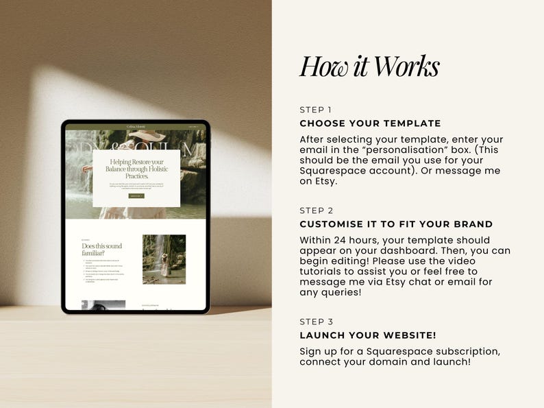 Website Template Squarespace 7.1, Online Coach, Therapist Website, Counsellor, Psychologist, Holistic Practitioner, Template with Blog image 7
