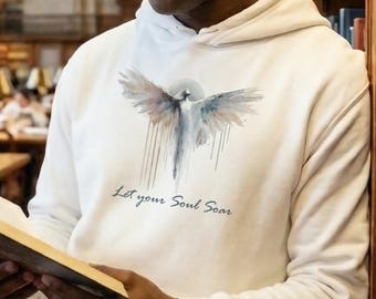 Let Your Soul Soar Gildan 18500 Hoodie - Spiritual Graphic Pullover Sweatshirt, Mindfulness Gift, Comfort Fit Unisex Hooded Sweater