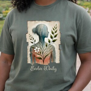 Evolve Daily Comfort Colors T-Shirt: Inspirierendes Yoga & Natur Design