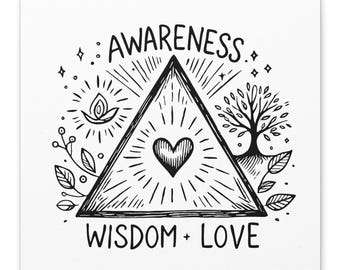 Awareness, Wisdom, Love Canvas Wall Art