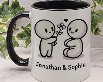 Taza de café romántica y adorable personalizada