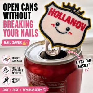 Hollanov Soda Can Tab Opener Keychain | Nail Saver for Long Nails | Easy Open Tool | Cute Drink Opener | Arthritis Friendly Gift
