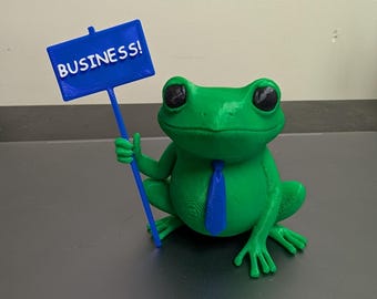 Business Frog | Personalized Desk Buddy | 3D Printed Decor