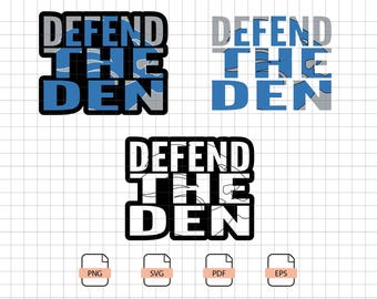 Design SVG "Defenda o Den" — Mostre seu orgulho de Detroit com equipamentos personalizados para o dia do jogo.