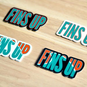 Miami Football - Fins Up - Die Cut Stickers