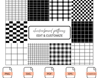 Padrões xadrez chiques - Download digital - svg, png, pdf, eps, amostras de IA