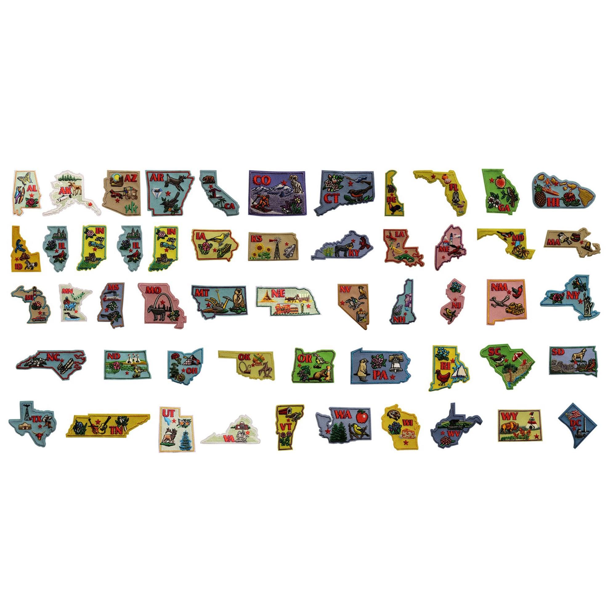 US State Travel Embroidered Iron On Patches All 50 States Available - Tourist Souvenir Travel