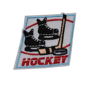 Hockey Embroidered Iron On Patch - Boys Girls Kids Sports 38-H