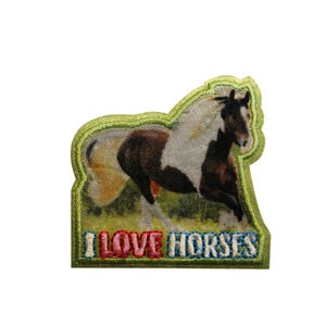 I Love Horses Embroidered Iron On Patch 52-E