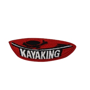 Kayaking Embroidered Iron On Patch - Kayak Ride 52-X
