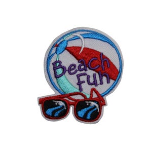 Beach Fun Embroidered Iron On Patch 47-B