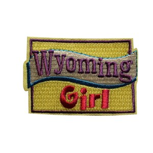 Wyoming Girl State Embroidered Iron On Patch Souvenir Location 40-Y