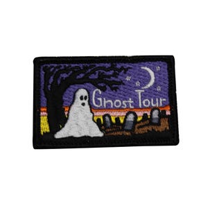 Halloween Ghost Tour Embroidered Iron On Patch 52-B