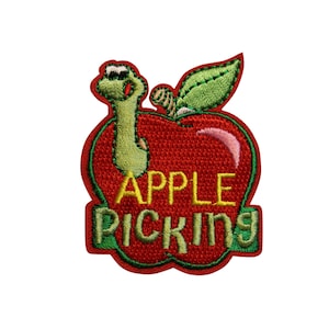 Apple Picking Embroidered Iron On Patch 48-R
