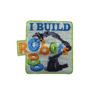 I Build Robots Printed Iron On Patch - Robotics Fun 55-V