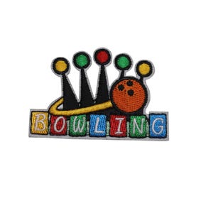 Bowling Embroidered Iron On Patch - Girls Boys Kids 42-X