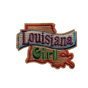 Louisiana Girl State Embroidered Iron On Patch - Travel Souvenir Location 40-I