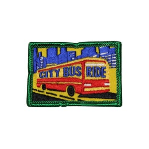 City Bus Ride Embroidered Iron On Patch 50-J