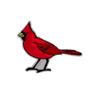 Cardinal Embroidered Iron On Patch - Bird Animal Fun 38-S