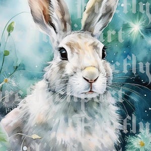 Frosty Blue Wild Animal Bundle 16 images.  White Fox, Long Hair Hare, Weasel Clipart images.