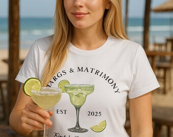 Personalized Margs and Matrimony Bachelorette Party PNG Printable – Custom Watercolor Margarita PNG Design with Bride’s Name