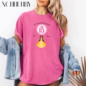 Custom Quinceanera Shirts Comfort Colors Matching Pink Quinceanera 15 Shirt Quinceanera Gifts Quinceanera Favors 15th Birthday Party Tshirt