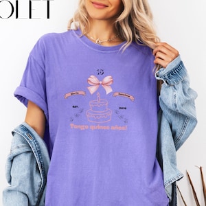 Mis Quince Squad Shirt Comfort Colors Custom Quinceanera Shirts Matching Quinceanera Gift Glam Pink Coquette Bow 15th Birthday Party Tshirt